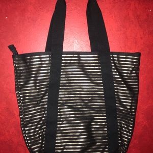 Bath & Body Works Faux Leather Tote Bag w/ Zipper